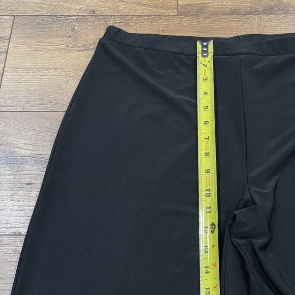 Frank Lyman Pants Womens Size 14 US Black Wide Leg Stretch Pull-On Elastic Waist - Picture 10 of 12